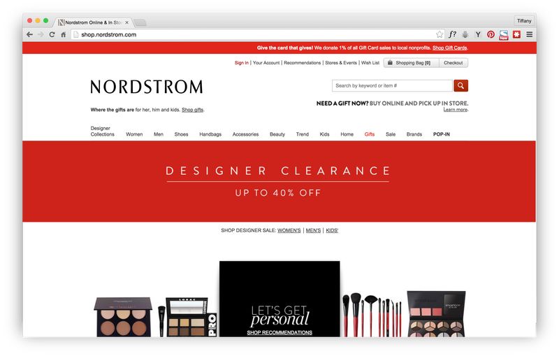 Nordstrom Website Screenshot